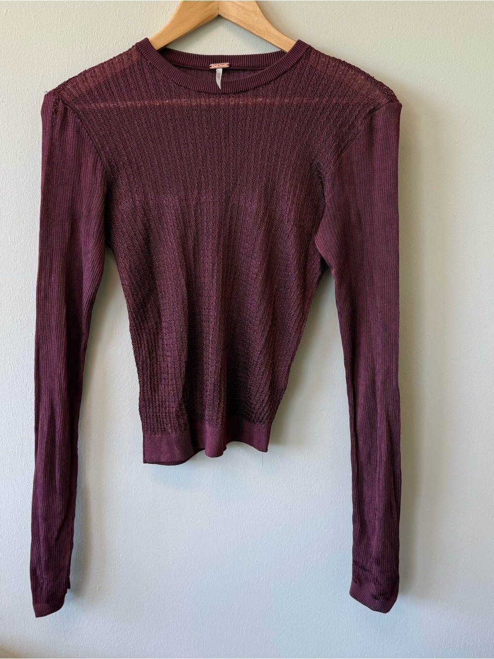 Free People H20 Crew Pullover Semi Sheer Y2K Top